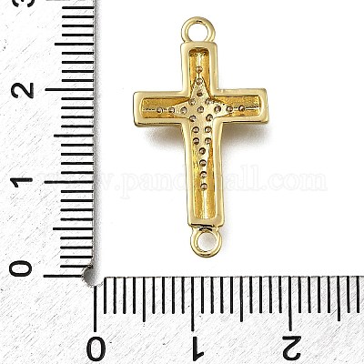 Подвески-крестики из латуни с прозрачным кубическим цирконием ZIRC-I070-010G-1