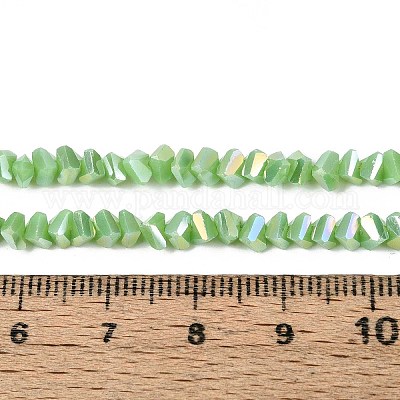 Гальванические непрозрачные стеклянные бусины GLAA-N022-4mm-16-1