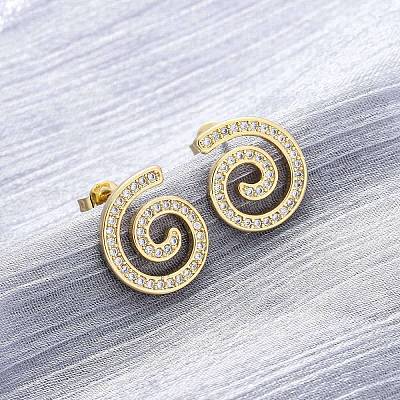 Серьги-гвоздики из циркония EJEW-H158-07A-G-1