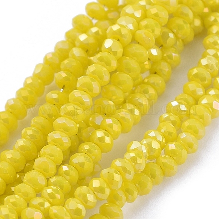Chapelets de perles en verre électroplaqué GLAA-F079-FR15-1