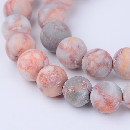 Brins de perles de netstone rouge naturel G-Q462-6mm-14-1