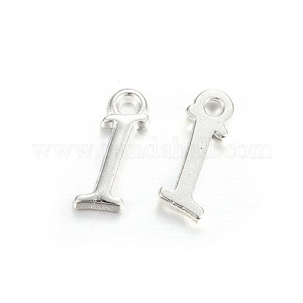 Silver Color Plated Alloy Letter Pendants X-PALLOY-J718-01S-I-1