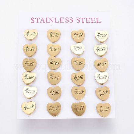 304 Stainless Steel Stud Earrings EJEW-L227-051G-1