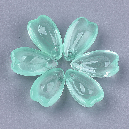 Transparent Spray Painted Glass Charms GLAA-S183-11B-1