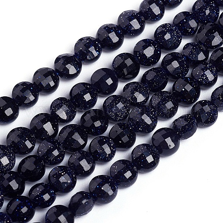 Chapelets de perles en pierre d'or bleue synthétique G-E560-C02-4mm-1