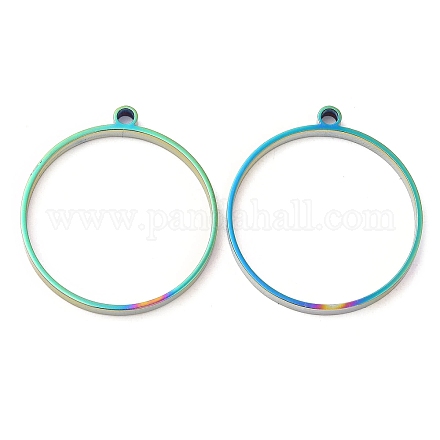 304 pendentifs ronds plats à lunette arrière ouverte en acier inoxydable STAS-Z040-04A-RC-1
