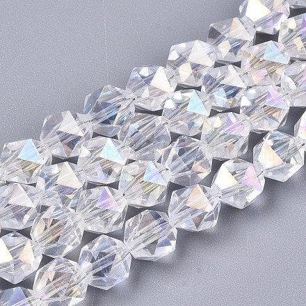 Placcare trasparente perle di vetro fili EGLA-T019-06L-1