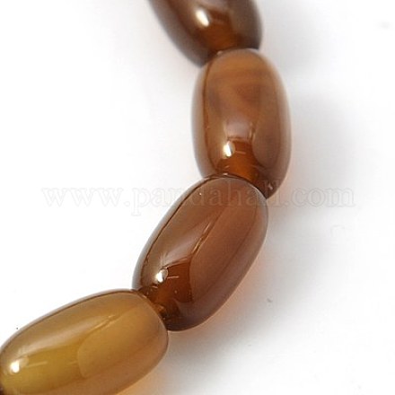 Natural Agate Beads Strands G-G304-6x10mm-12-1