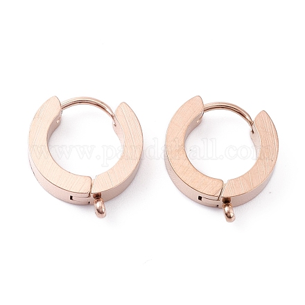 Placage ionique (ip) 304 accessoires de boucles d'oreilles en acier inoxydable huggie hoop STAS-I167-01B-RG-1