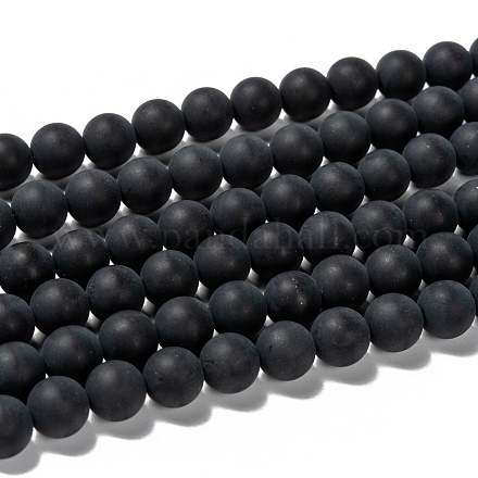 Agata nera naturale fili di perle G-H056-8mm-1