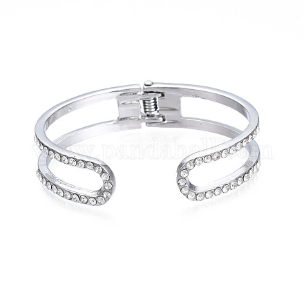 Bracelet manchette ouvert strass cristal BJEW-S118-146P-1