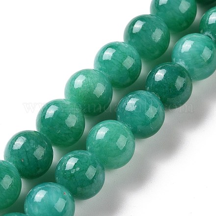 Natural Mashan Jade Round Beads Strands G-D263-8mm-XS34-1