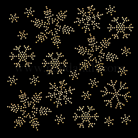 Strass termoadesivi con motivo fiocco di neve DIY-WH0430-205F-1