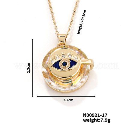 Винтажные сверкающие ожерелья с подвеской от сглаза со стразами YZ2067-2-1