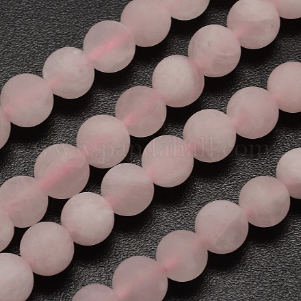 Granos naturales de abalorios de cuarzo rosa X-G-D670-8mm-1