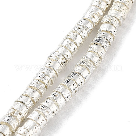 Brins de perles de pierre de lave naturelle galvanisées G-H303-A05-S-1