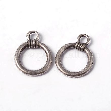 Tibetan Style Alloy Clasps Findings Ring Toggles X-TIBE-357-AS-LF-1