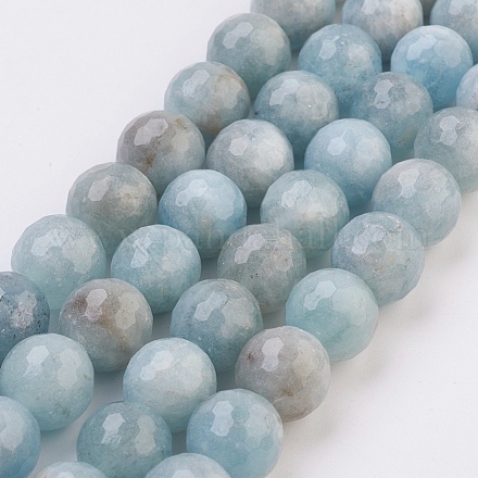 Chapelets de perles en aigue-marine naturelle G-F568-088-10mm-1