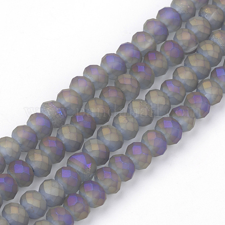 Electroplate Glass Beads Strands EGLA-S141-6mm-03C-1