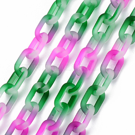 Zweifarbige sprühlackierte handgefertigte transparente Acrylkabelketten TACR-T022-02J-1