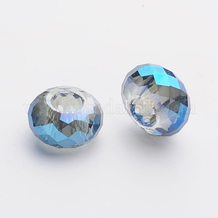 98 Faceted Electroplated Glass European Beads GPDL-F003-01-1