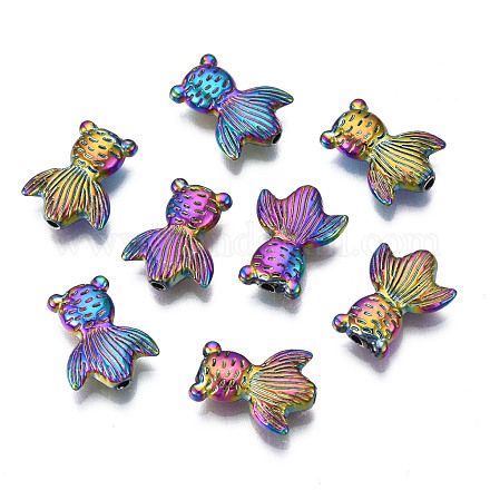 Rack Plating Rainbow Color Alloy Beads PALLOY-S180-336-1