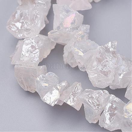 Chapelets de perle de cristal en quartz naturel électroplaqué G-F336-06A-1