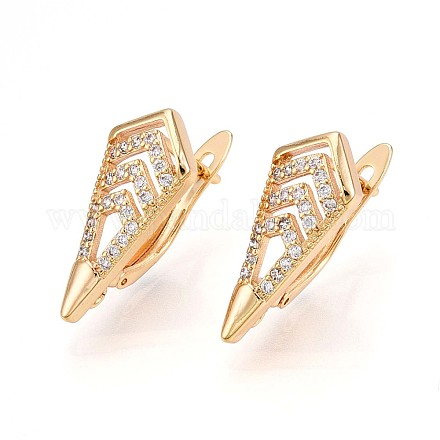 Латунный микропаве кубический цирконий кольцо серьги фурнитура KK-N261-42G-1