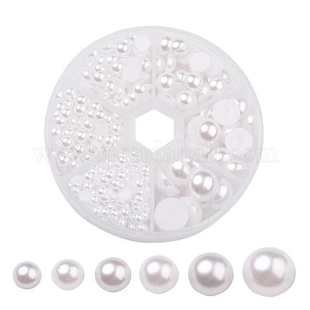 1caja de plástico abs imitación perla cúpula cabujones SACR-JP0001-09-1