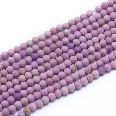 Perles de lépidolite naturelle / mica violet G-G823-16-3mm-1
