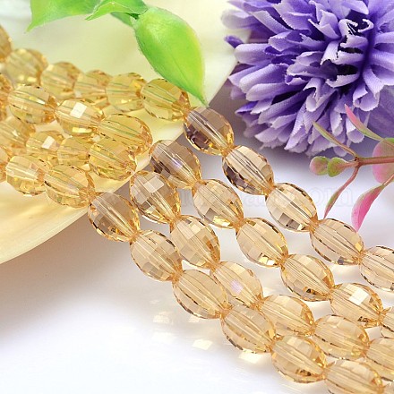 Faceted Oval Imitation Austrian Crystal Bead Strands G-M188-9x6mm-28A-1