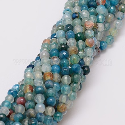 Chapelets de perles d'agate naturelle G-G882-6mm-C02-1-1