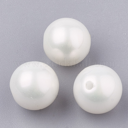 Perles d'imitation en plastique écologique MACR-T019-6mm-1