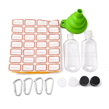 PandaHall Elite 15Pcs 3 Colors 50ml PETG Travel Squeeze Bottles with Keychain and Flip Caps KY-PH0001-21-1