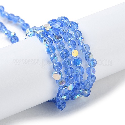 Transparentes perles de verre de galvanoplastie brins GLAA-Q099-A01-05-1
