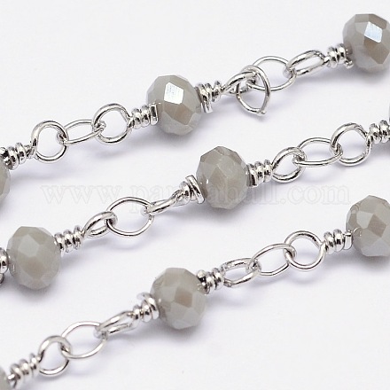 Handgemachte galvanisieren Glasperlenketten für Halsketten Armbänder machen CHC-E009P-10m-01-1