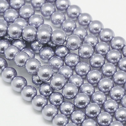 Hebras redondas de perlas de vidrio teñido ecológico HY-A002-10mm-RB028-1