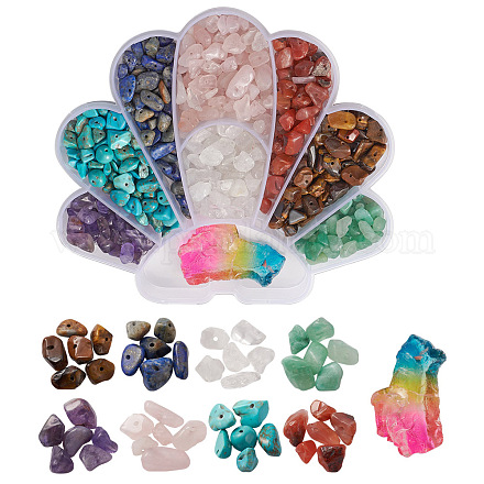 8 estilos de cuentas de chips de piedras preciosas mixtas naturales y sintéticas G-YW0001-17-1