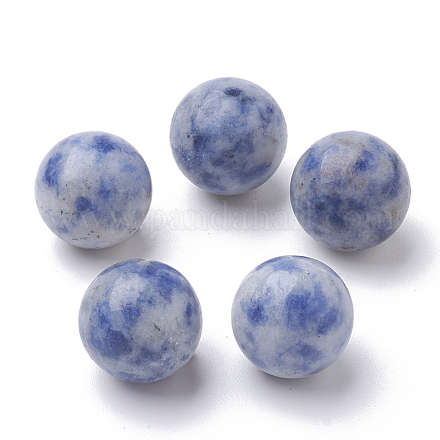 Perles de jaspe tache bleue naturelle G-S289-15-10mm-1