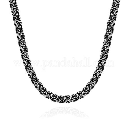 Collares de cadena bizantina de acero inoxidable quirúrgico de 316l para hombre. NJEW-BB01185-1