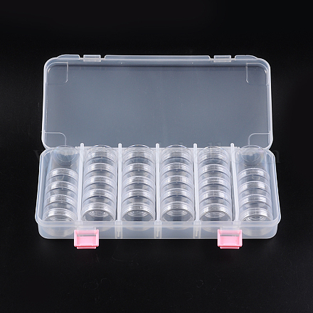 Récipients de stockage de perles en plastique avec couvercles et mini pots de stockage 30pcs C020Y-1