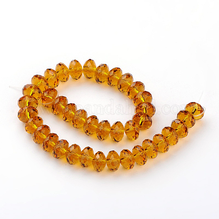 Faceted Rondelle Imitation Austrian Crystal Glass Bead Strands G-PH0009-07-8x5mm-1