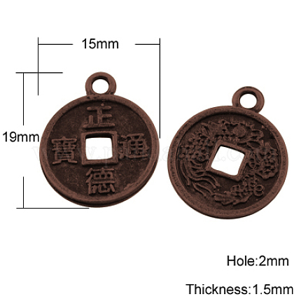 Ciondoli moneta di stile tibetano X-TIBEP-A24558-R-FF-1