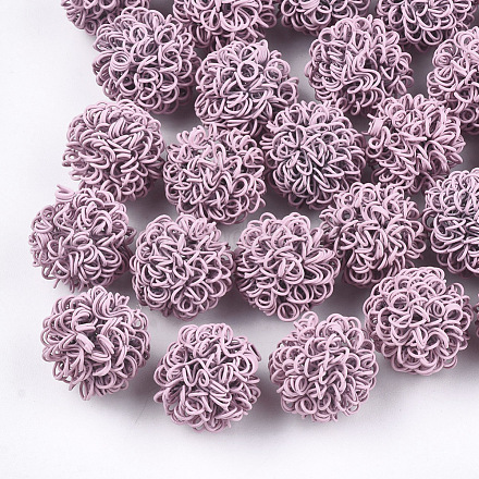 Spray Painted Eco-Friendly Iron Wire Beads IFIN-T009-09E-1
