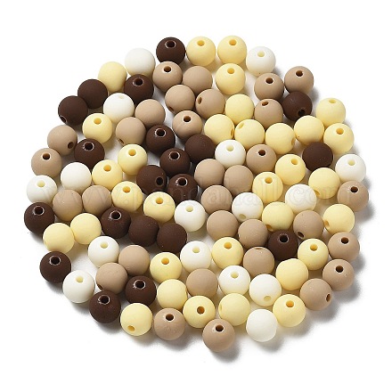 Frosted Opaque Acrylic Beads OACR-P019-01B-01-1
