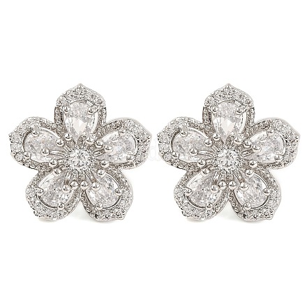 Серьги-гвоздики с кубическим цирконием EJEW-I304-16P-01-1