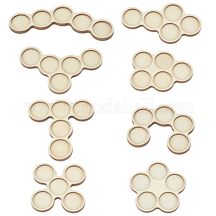 Fingerinspire 8 pièces 8 styles socles d'affichage en bois à 5 trous ODIS-FG0001-75-1