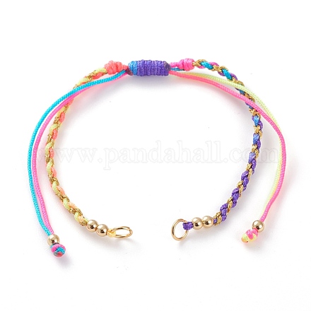 Fabrication de bracelet en cordon tressé en nylon réglable AJEW-JB00891-03-1