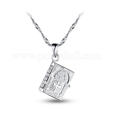Shegrace elegante collana in argento sterling placcato rodio con ciondolo a forma di parola JN248A-1
