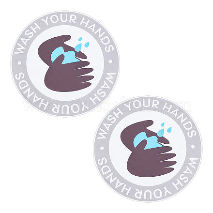 Autocollant de signe de lavage de vos mains en pvc AJEW-WH0231-34-1
